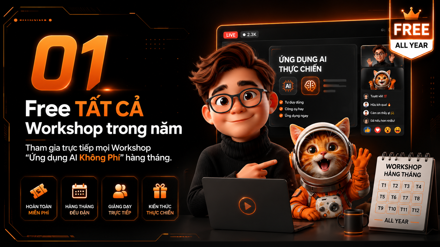 Free TẤT CẢ Workshop trong năm
